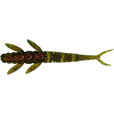 Силікон рибальський FishUP Flit 1.5" 019 - Motor Oil/Red (10шт/уп) (1864.14.27)