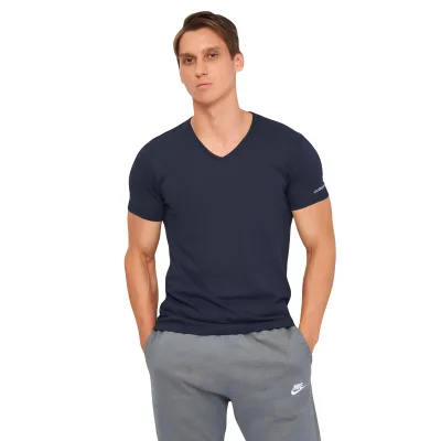 Футболка Kappa T-shirt Mezza Manica Scollo V K1315 BluNavy темно-синій XL (8052394816363)