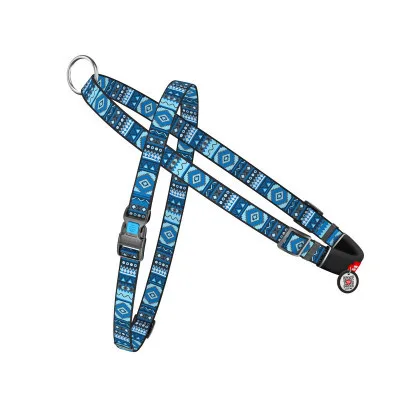 Шлея для собак WAUDOG Nylon з QR-паспортом "Етно синій" L (5445)