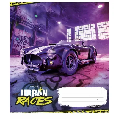 Зошит Школярик Time the urban races 36 аркушів лінія (036-3439L)