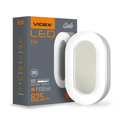 Світильник Videx LED світильник ART IP65 овальний VIDEX VLE-BHFO-115 11W 5000K 220V (VLE-BHFO-115)