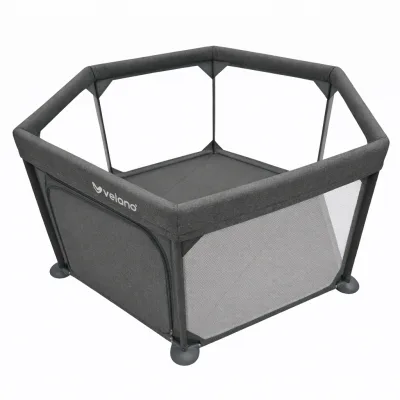 Дитячий манеж Velano шестикутний Star, grey (46162)