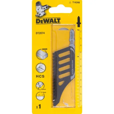 Полотно DeWALT для електролобзика, по деревині, прямий, L=112, WL=74, 2.3 мм, 1 шт (DT2074)