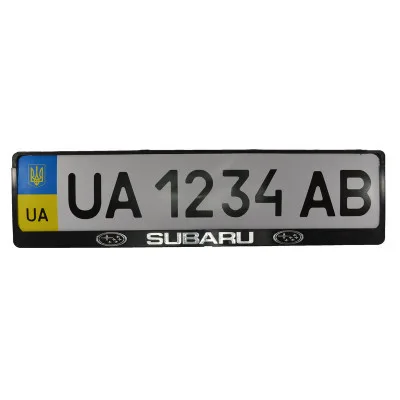 Рамка номерного знака CarLife пластик з об'ємними літерами Subaru (2шт) (24-016)