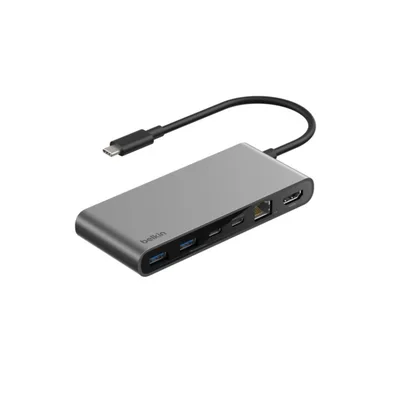 Концентратор Belkin USB-C 8-in-1 2xUSB 3.2 + 2xUSB-C PD100W + HDMI 2.0 4K60Hz + RJ45 2.5Gbps + SD/microSD (INC024HQSGY)