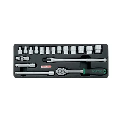 Набір інструментів Toptul з тріскачкою, в ложементі 3/8" (GCAT1808)