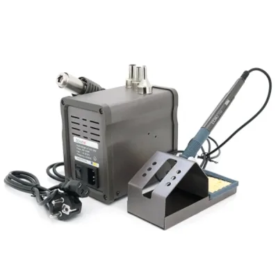 Паяльна станція Bakku BA-898D+, 2в1, цифрова індикація, паяльник/паяльний фен, блок регулювання, Box (BAKU BA-898D+)