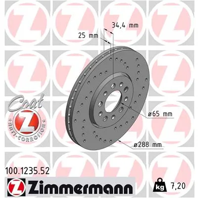 Гальмівний диск ZIMMERMANN 100.1235.52