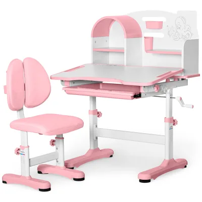 Парта зі стільцем Mealux Octo Pink (+ полиця) (BD-33 PN)