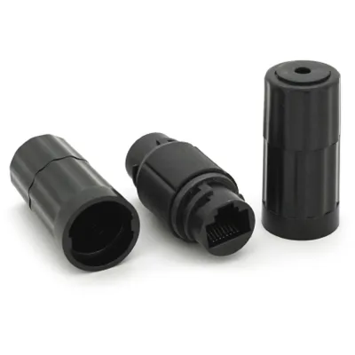 Зрощувач Voltronic 1+1 RJ45 UTP 5e 8P8C IP68, black (16628)