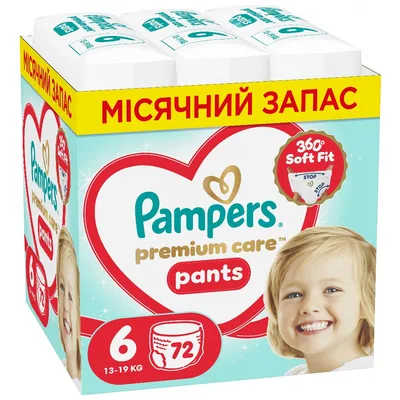 Підгузки Pampers Premium Care Pants Розмір 6 (13-19 кг) 72 шт (8006530320139)
