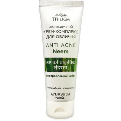 Крем для обличчя Triuga Ayurveda Mix Anti-Acne Neem Аюрведичний для проблемної шкіри 75 мл (4820164641590)