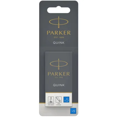 Чорнило для пір'яних ручок Parker Картриджи Quink /5шт сині, блистер (11 416BLU)