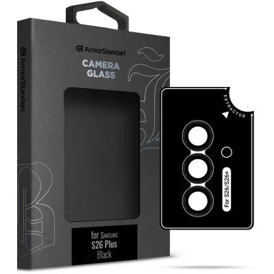 Скло захисне Armorstandart Supreme BI camera Samsung S26 Plus Black (ARM90422)