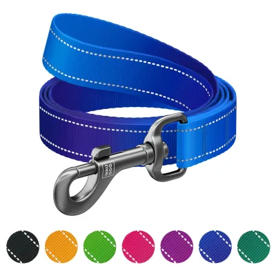Повідець для собак WAUDOG Nylon Mono світловідбивний, S, Ш 15 мм, Д 200 см, синій (463512)