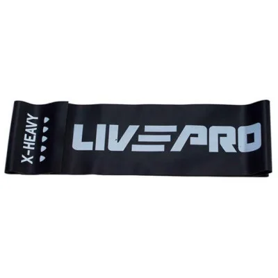Еспандер LivePro Fitness Band X-Heavy LP8415-XH чорний Уні 200х15см (11,3кг) (6951376153699)