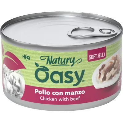 Консерви для котів OASY Wet Natury з куркою та яловичиною 85 г (8054329512777)