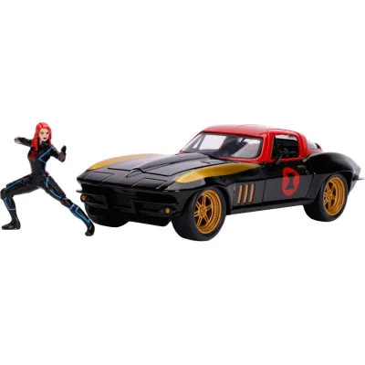 Машина Jada металева Марвел Месники Chevrolet Corvette (1966) + фігурка Чорної вдови 1:24 (253225014)