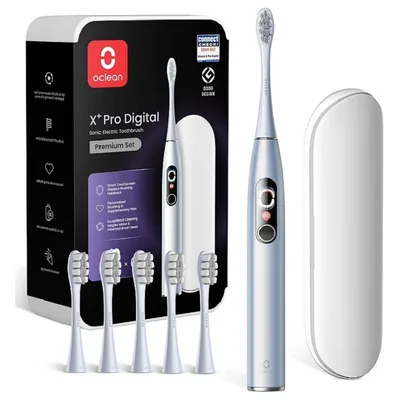 Електрична зубна щітка Oclean X Plus Pro Digital Silver (6970810556179)