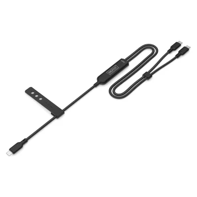 Дата кабель USB-C to 2xUSB-C 1.8m 140W black Digitus (AK-300170-018-S)