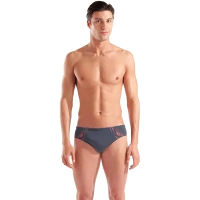 Плавки Arena Poseidonia Swim Briefs 009075-504 сірий, рожевий 80 (3468337621942)