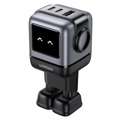 Зарядний пристрій Ugreen 1xUSB + 2xUSB-C 65W GaN CD361 gray (25685B)