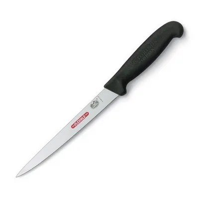 Кухонний ніж Victorinox Fibrox Filleting Superflex лезо 18см вузьке філейний з чорн. ручкою
