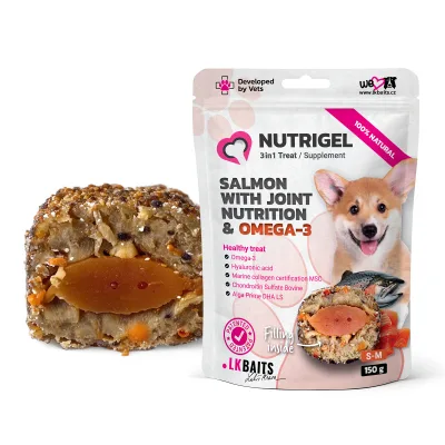 Ласощі для собак LK Baits Pet Nutrigel Salmon S-M для суглобів з лососем та Omega-3 (Ø 15 мм) 150 г (7777007)