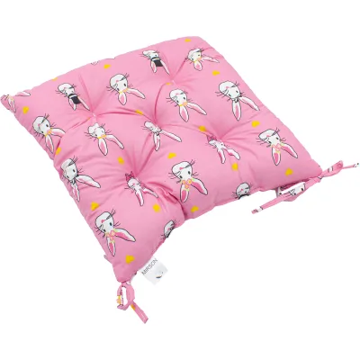 Подушка на стілець MirSon Бязь Принт 17-0528 Bunnies pink 50х50 см (2200006276852)