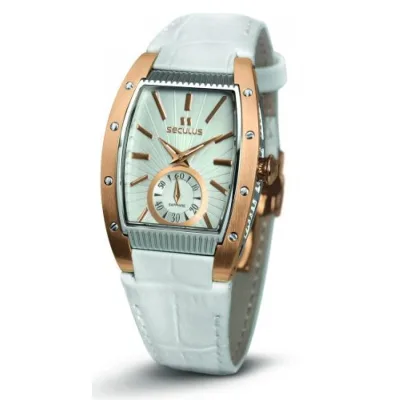 Наручний годинник Seculus 1667.2.1069 white, pvd-r, white leather