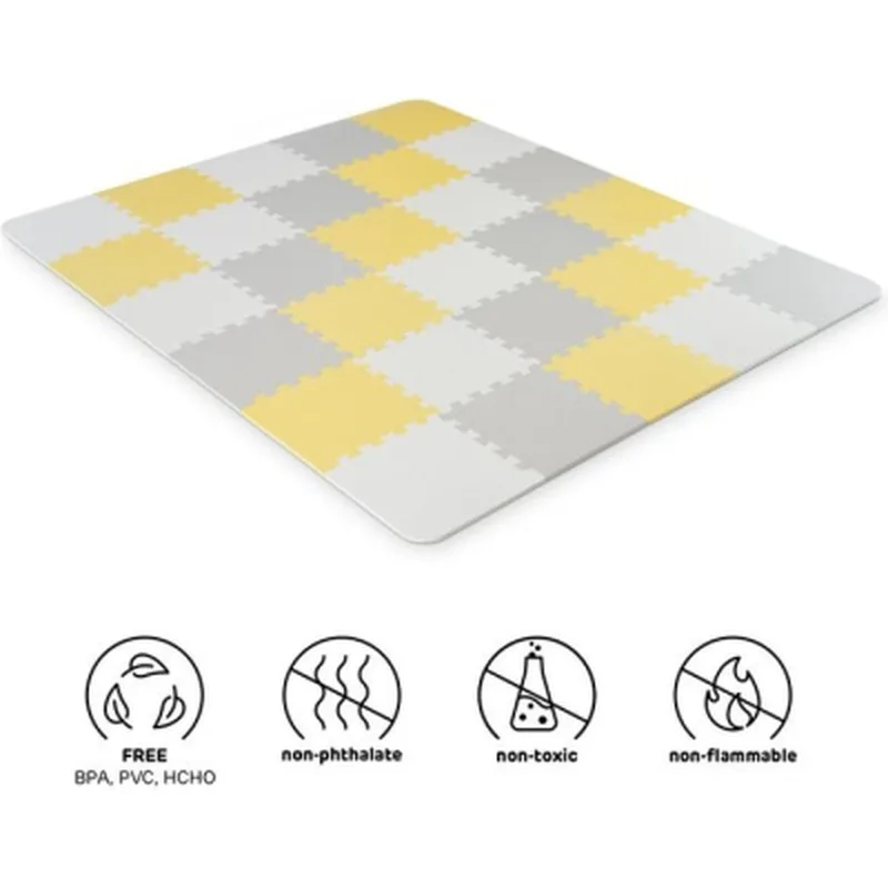 Дитячий килимок Kinderkraft пазл Luno Yellow, 30 елементів (5902533913602)