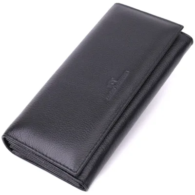 Гаманець ST Leather З натуральної шкіри Чорний (22523)