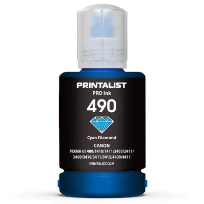 Чорнило Printalist Canon GI-490 для G1400/G2400/G3400 140г Cyan (PL490C)