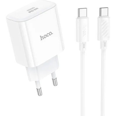 Зарядний пристрій HOCO C76A Pro Majestic USB-C PD30W + cable USB-C to USB-C White (6942007616324)