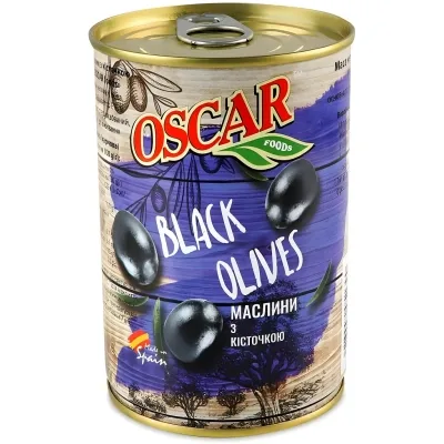 Овочева консервація Oscar foods Маслини з кісточкою 400 г (8413552051390)