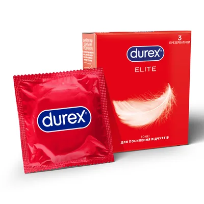 Презервативи Durex Elite латексні з силіконовою змазкою (тонкі) 3 шт. (5010232954236)