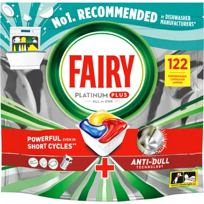 Таблетки для посудомийних машин Fairy Platinum Plus All in One Lemon 122 шт. (8700216859974)