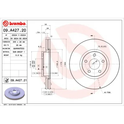 Гальмівний диск Brembo 09.A427.21