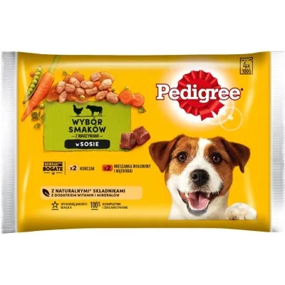 Вологий корм для собак Pedigree мікс смаків 4х100 г (5900951125737)