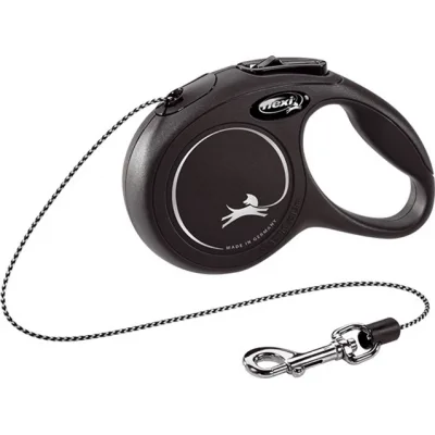 Повідець для собак Flexi New Classic XS трос 3 м (чорний) (4000498022429)