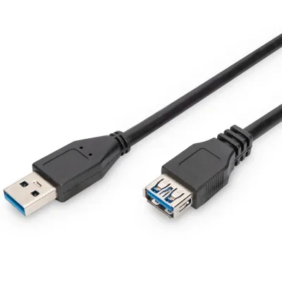 Дата кабель USB 3.0 AM/AF 3.0m black Digitus (AK-300203-030-S)