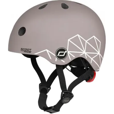 Шолом Scoot&Ride 45-51см , коричневий, з ліхтариком (SR-181206-BROWNLINES)