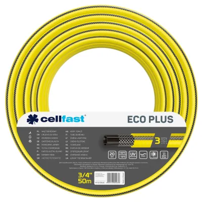 Шланг для поливу Cellfast ECO PLUS 3/4" 50м, 3 шари, до 20 Бар, -10…+50°C (12-172)