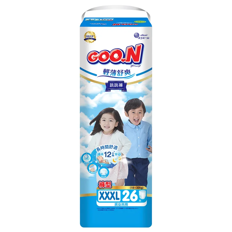 Трусики-підгузки GOO.N Slim & Comfortable для дітей 18-30 кг (розмір XXXL, унісекс, 26 шт)