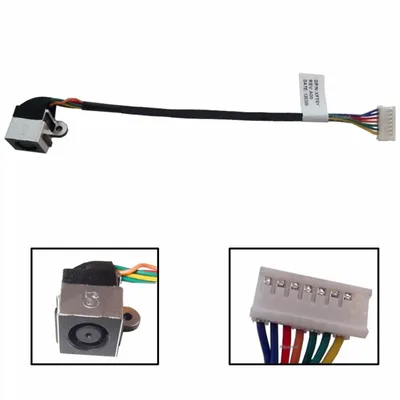Роз'єм живлення ноутбука з кабелем для Dell PJ541 (7.4mm x 5.0mm + center pin), 8(7)- Універсальний (A49059)