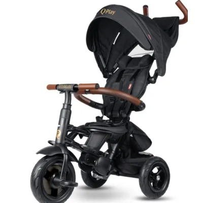 Дитячий велосипед QPlay Rito Deluxe Складаний Триколісний Black (S380-17RitoDeluxeBlack)