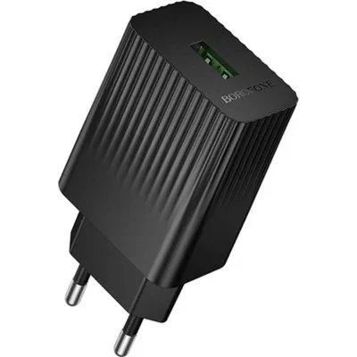Зарядний пристрій BOROFONE BAS72A USB QC3.0 18W black (6941991122637)