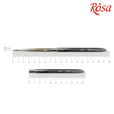 Пензлик для малювання Rosa Мікс соболь/синтетика круглий, TRAVEL BRUSH, LAKE 178, № 8 (4823098516767)