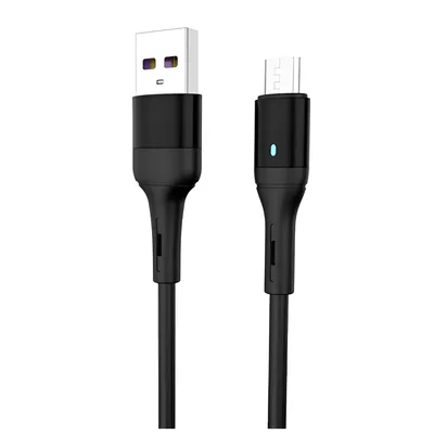 Кабель SkyDolphin S06V LED Smart Power USB - micro USB (M/M), 1 м, Black (USB-000559)