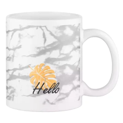 Чашка ARDESTO Hello, 330мл, кераміка, біло-сірий (AR3048WG)